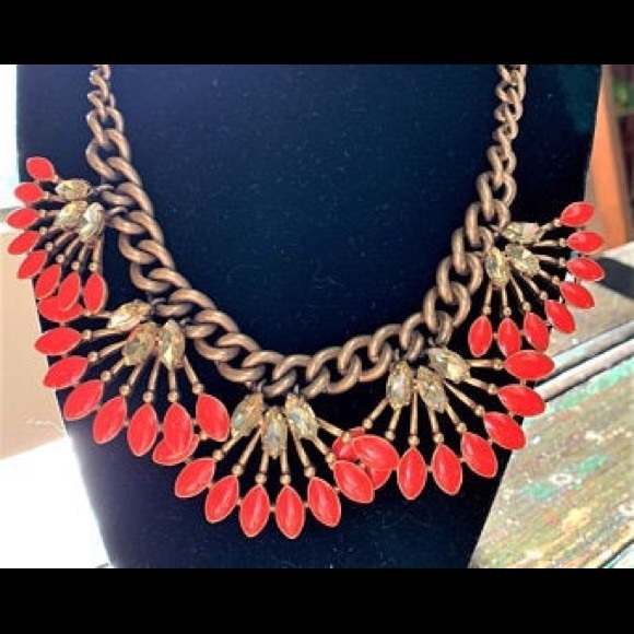 Stella & Dot Orange Flower Necklace - Picture 4 of 4